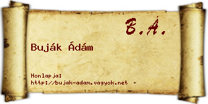 Buják Ádám névjegykártya